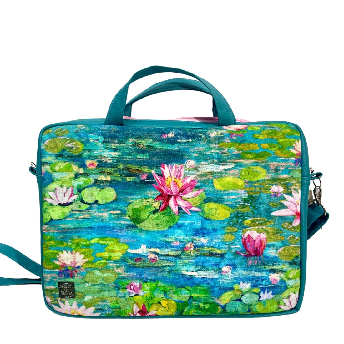 SuziartBag Türkiz tavirózsás laptop táska - táska & tok - kézitáska & válltáska - válltáska - Meska.hu SuziartBag Türkiz tavirózsás laptop táska - táska & tok - kézitáska & válltáska - válltáska - Meska.hu
