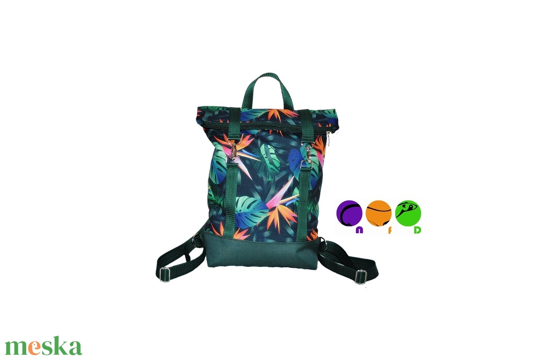 Vidám szinekben vízhatlan anyagból roll top hátizsák! - táska & tok - hátizsák - roll top hátizsák - Meska.hu