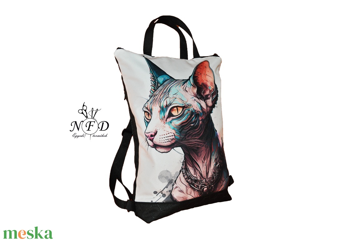 Egyedi kész�tésű három az egyben Szfinx válltáska-hátizsák vizhatlan anyagból. - táska & tok - variálható táska - Meska.hu