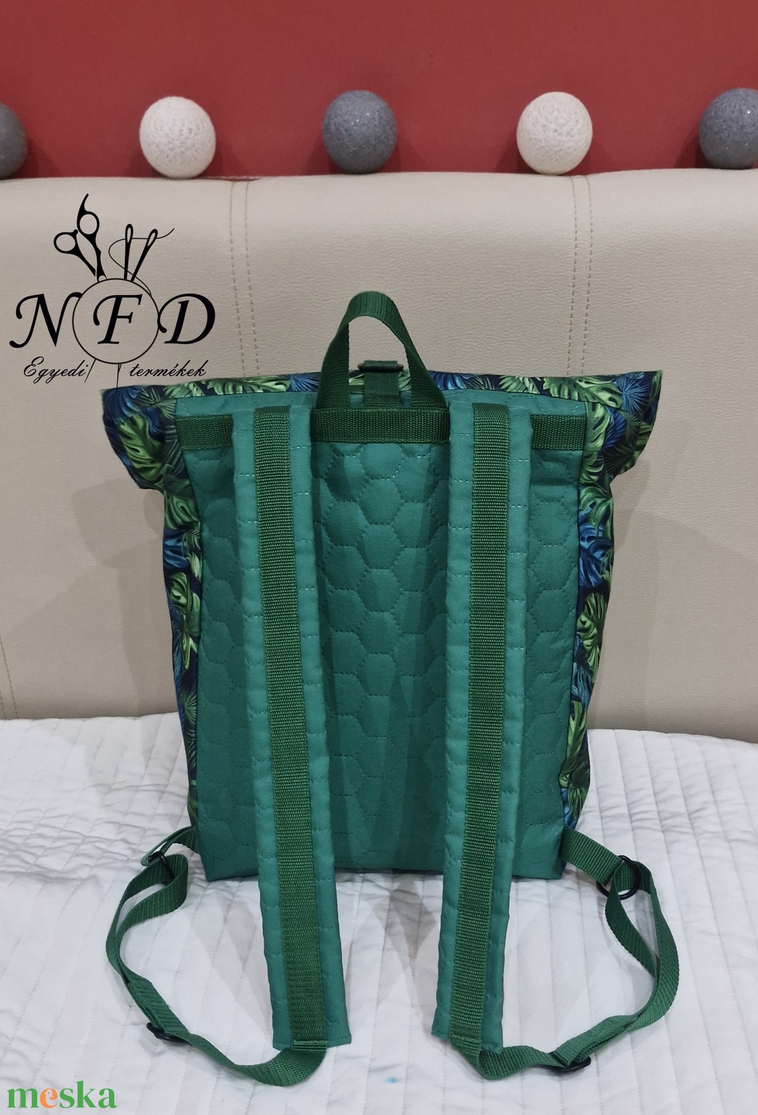 Repülős roll top hátizsák dzsungel mintával!l  - táska & tok - hátizsák - roll top hátizsák - Meska.hu