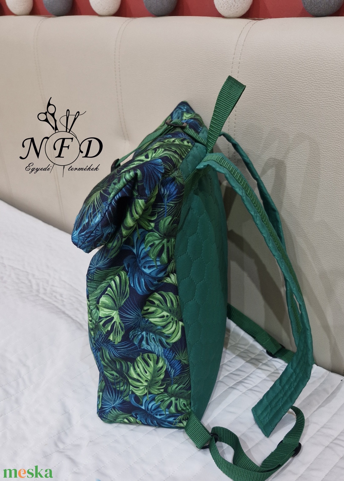 Repülős roll top hátizsák dzsungel mintával!l  - táska & tok - hátizsák - roll top hátizsák - Meska.hu