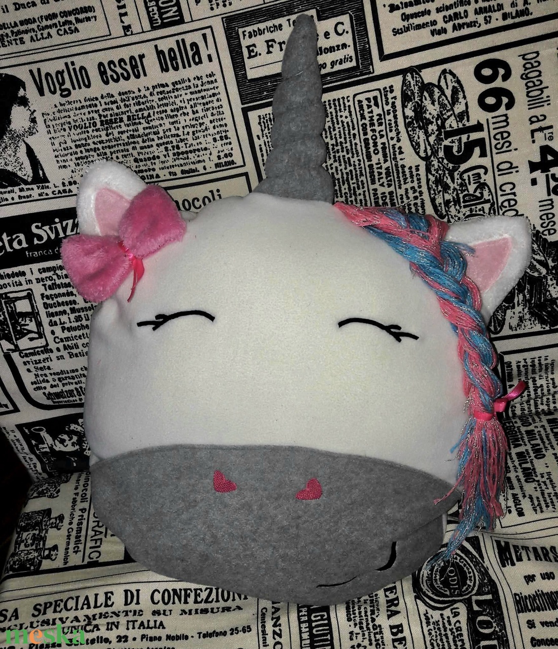 Gyönyörű egyedi unikornis párna egyedileg kész�tve! - baba - mama - babaszoba dekoráció - gyerek díszpárna - Meska.hu