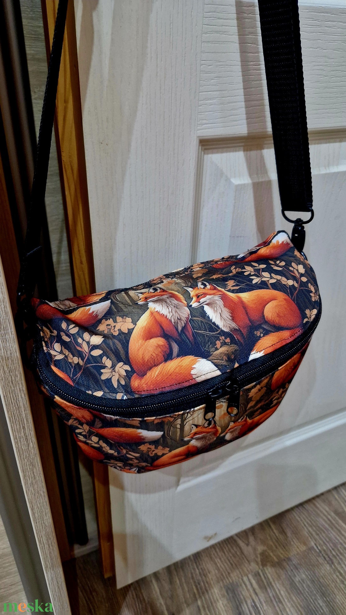 Róka mintás oldaltáska/pouch táska - táska & tok - hátizsák - roll top hátizsák - Meska.hu