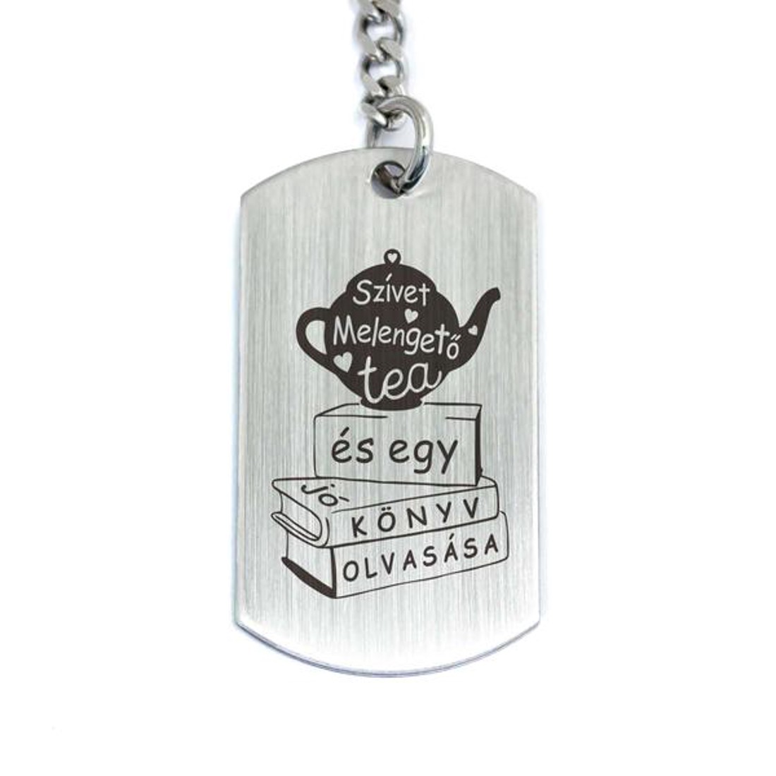 Egy jó könyv olvasása acél medálos kulcstartó - táska & tok - kulcstartó & táskadísz - kulcstartó - Meska.hu