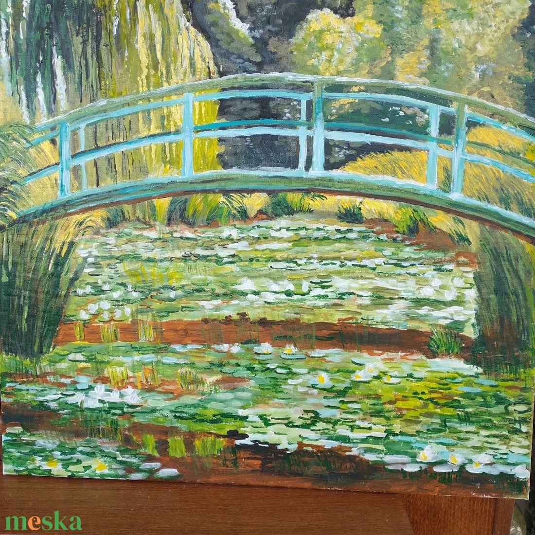Japán híd (Monet után) - művészet - festmény - akril - Meska.hu Japán híd (Monet után) - művészet - festmény - akril - Meska.hu