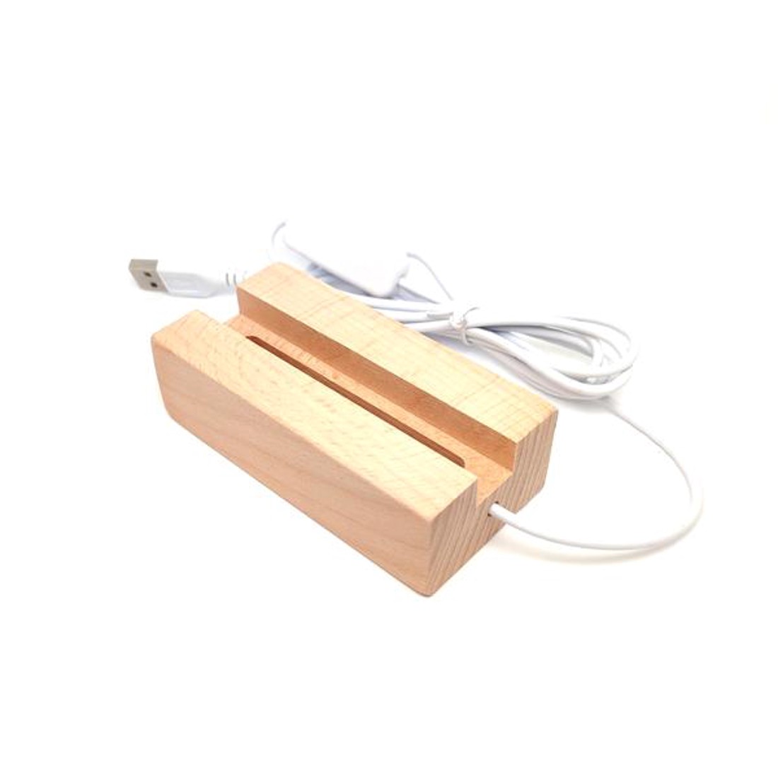 Fa talpas fehér LED világító talp ásványokhoz 10x5 cm USB csatlakozással - kellékek & szerszámok - ásvány alapanyag - ásvány lámpa - Meska.hu