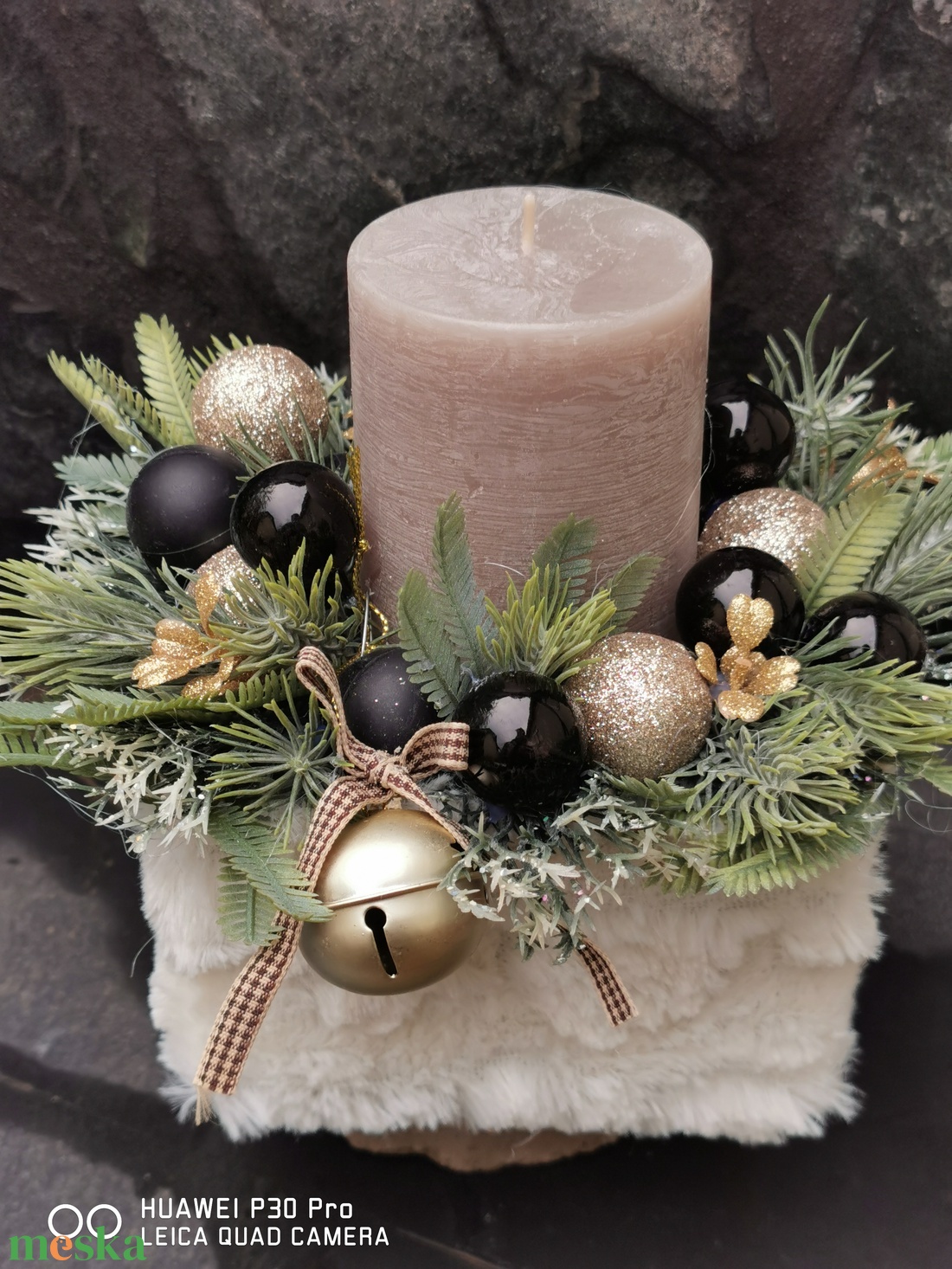 Karácsonyi box rusztikus gyertyával - karácsony - adventi díszek - adventi asztaldísz - Meska.hu Karácsonyi box rusztikus gyertyával - karácsony - adventi díszek - adventi asztaldísz - Meska.hu