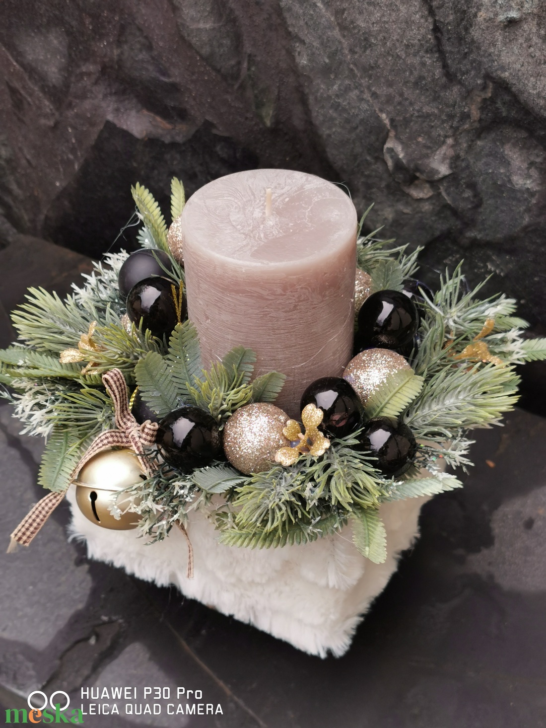 Karácsonyi box rusztikus gyertyával - karácsony - adventi díszek - adventi asztaldísz - Meska.hu Karácsonyi box rusztikus gyertyával - karácsony - adventi díszek - adventi asztaldísz - Meska.hu