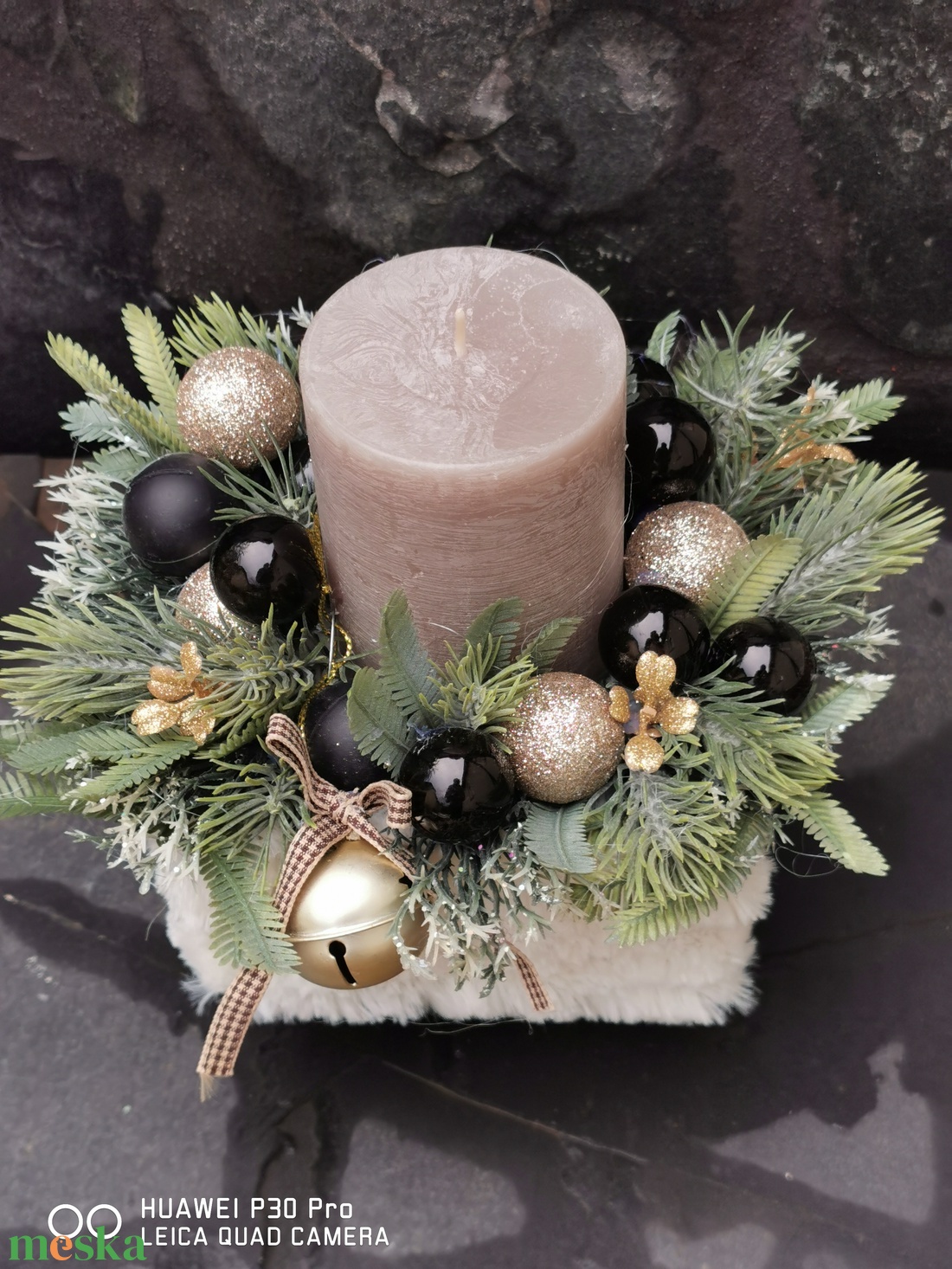 Karácsonyi box rusztikus gyertyával - karácsony - adventi díszek - adventi asztaldísz - Meska.hu Karácsonyi box rusztikus gyertyával - karácsony - adventi díszek - adventi asztaldísz - Meska.hu