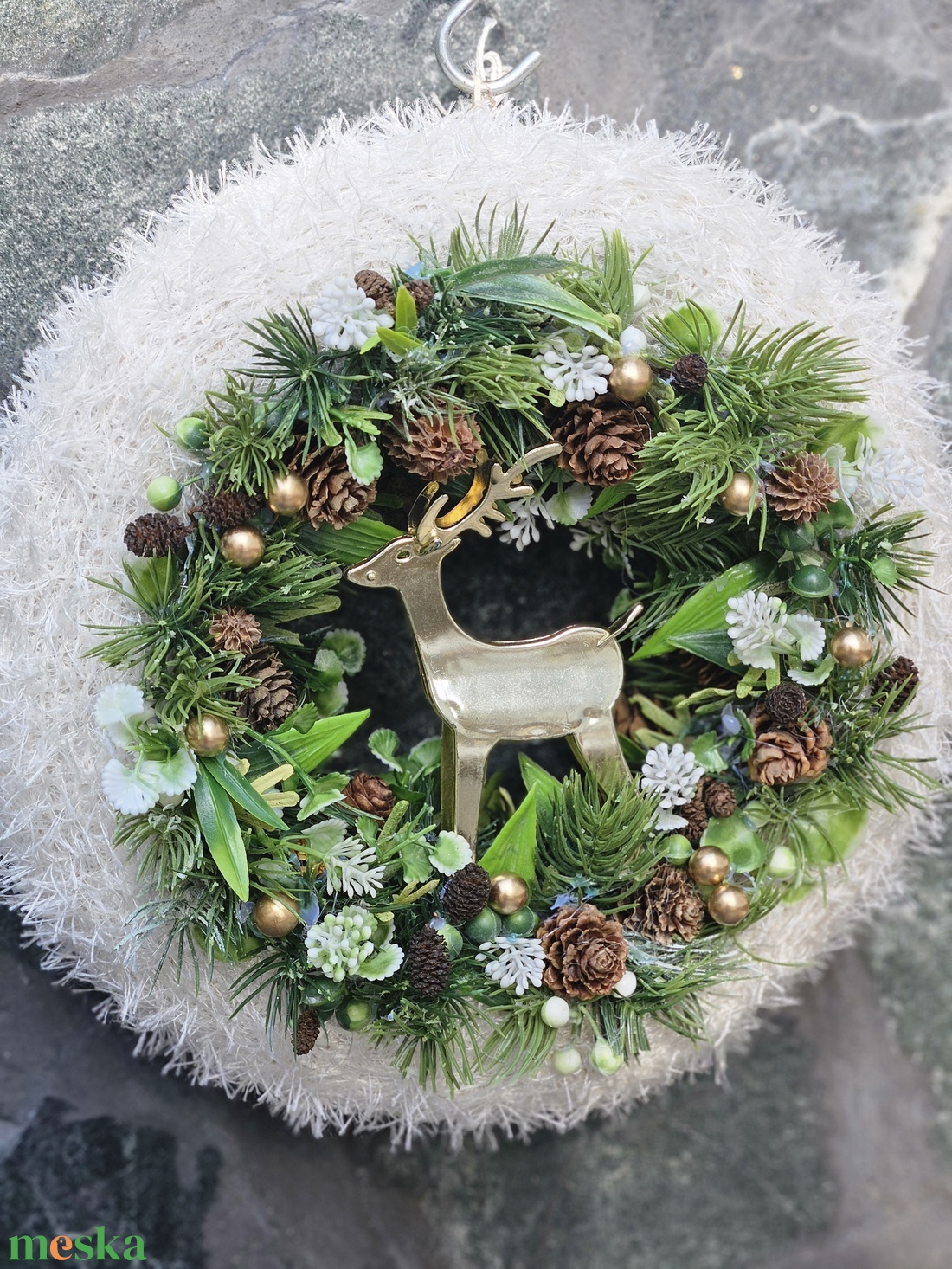 Téli ajtódísz,  karácsonyi Kopogtató  - karácsony - adventi díszek - adventi ajtódísz - Meska.hu