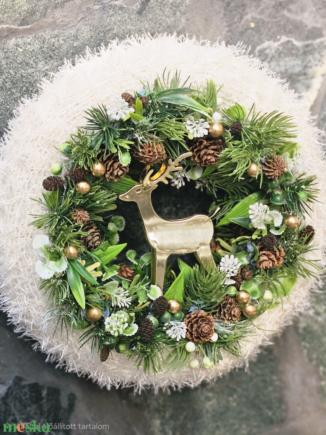 Téli ajtódísz,  karácsonyi Kopogtató  - karácsony - adventi díszek - adventi ajtódísz - Meska.hu