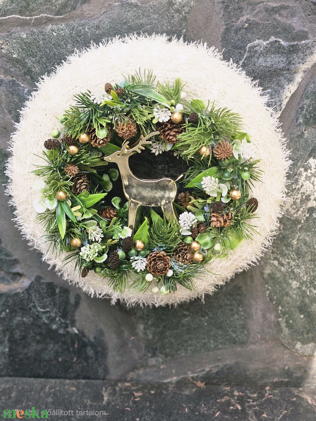 Téli ajtódísz,  karácsonyi Kopogtató  - karácsony - adventi díszek - adventi ajtódísz - Meska.hu