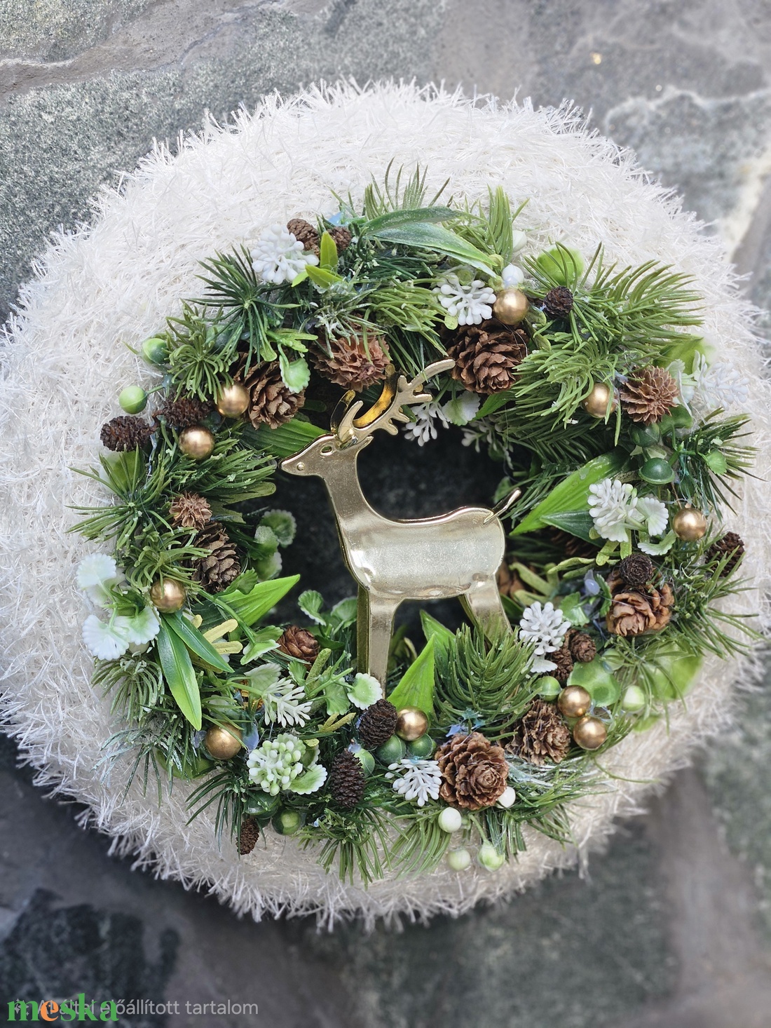Téli ajtódísz,  karácsonyi Kopogtató  - karácsony - adventi díszek - adventi ajtódísz - Meska.hu
