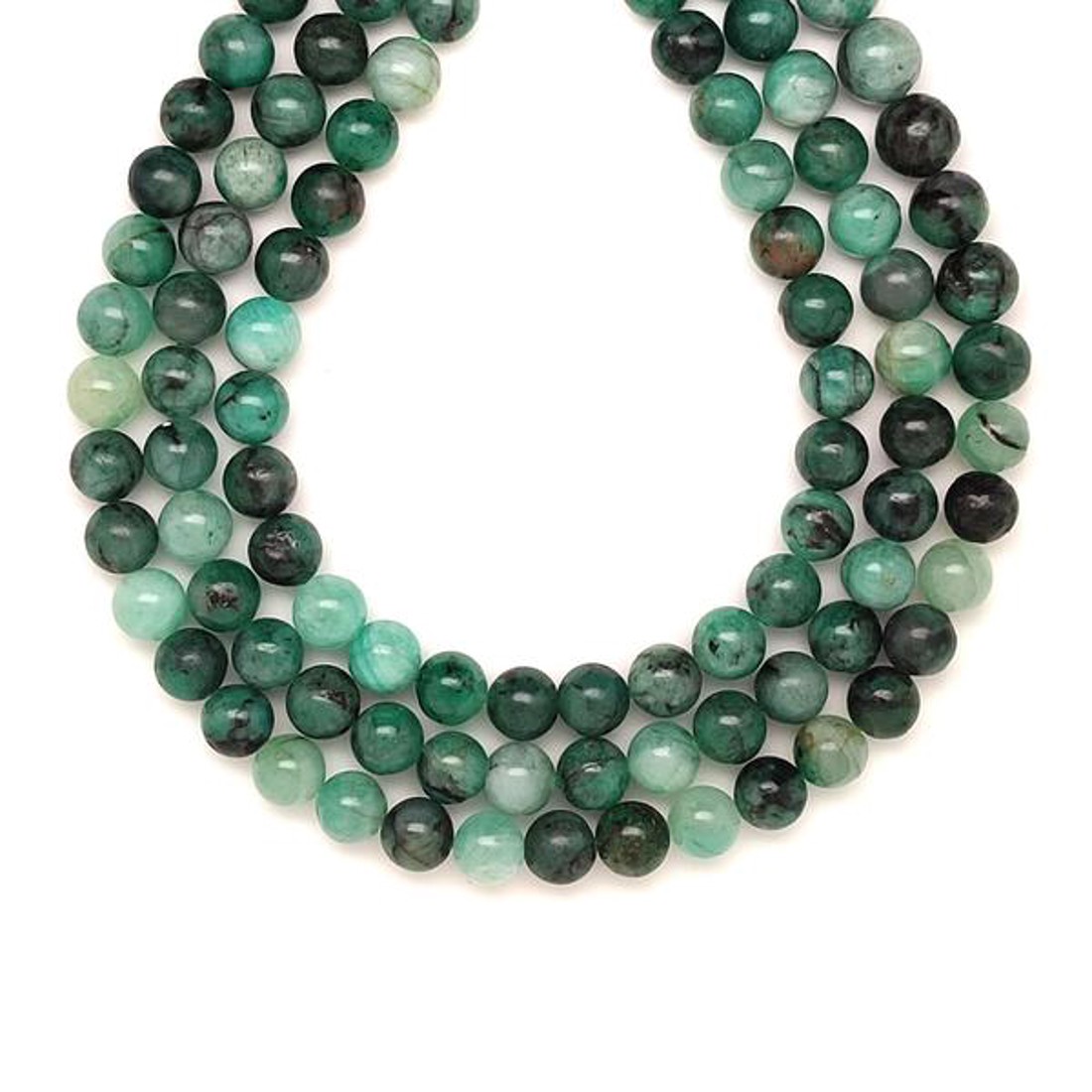 Smaragd golyó A 7-8mm  ékszerkészítő alapanyag (füzér) - kellékek & szerszámok - ásvány alapanyag - ásványfüzér - Meska.hu