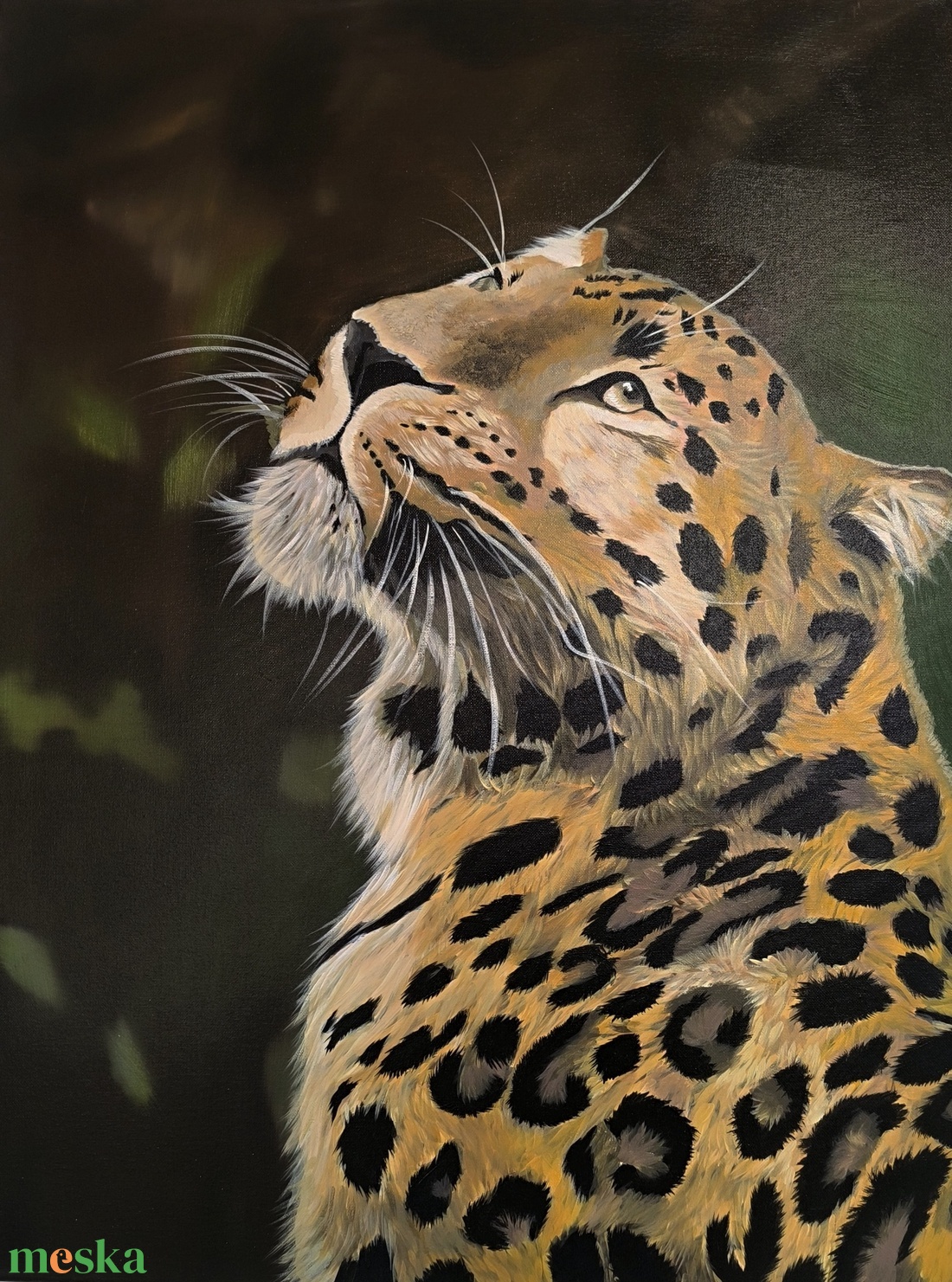 Leopárd festmény - művészet - festmény - olajfestmény - Meska.hu