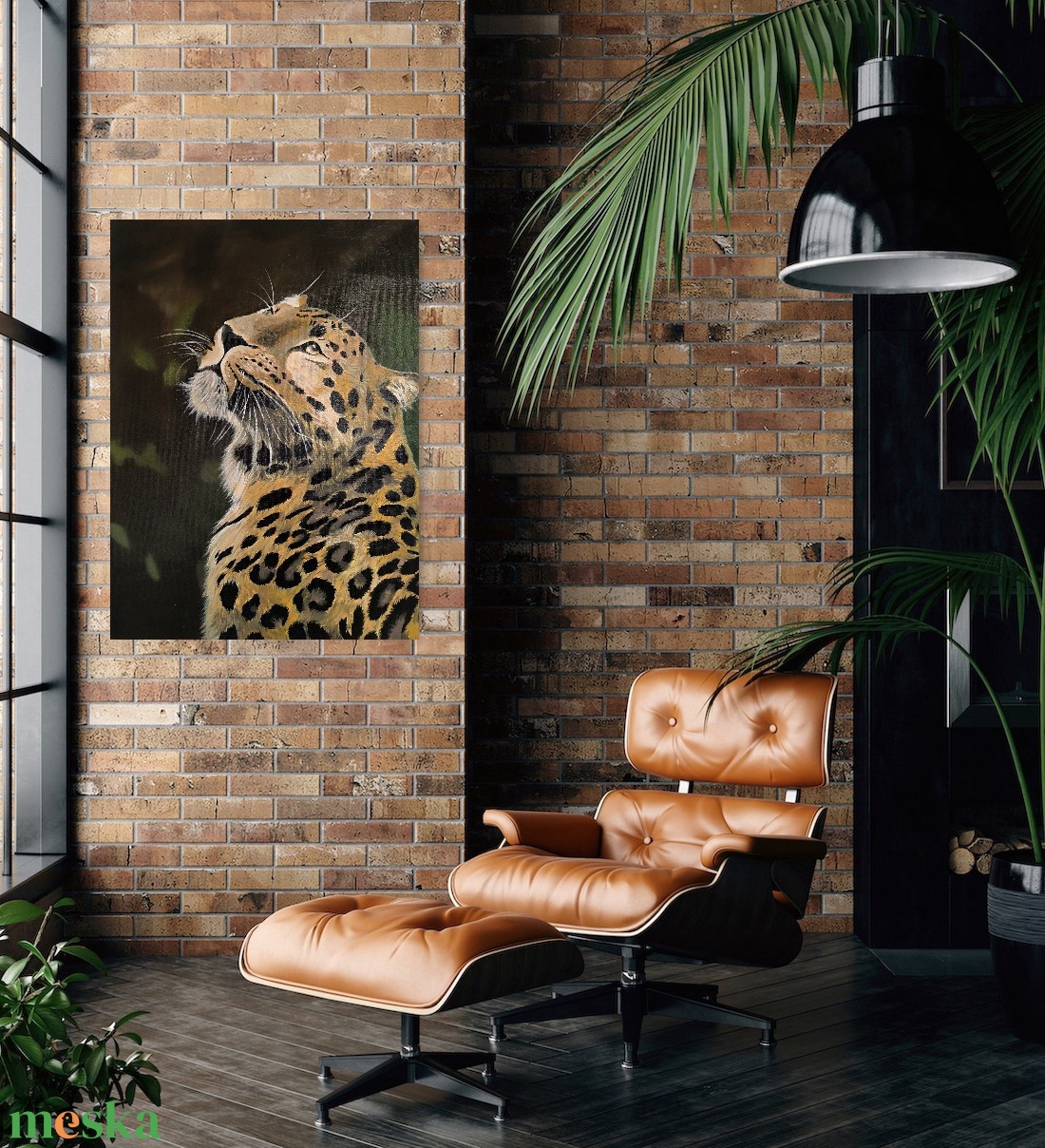 Leopárd festmény - művészet - festmény - olajfestmény - Meska.hu