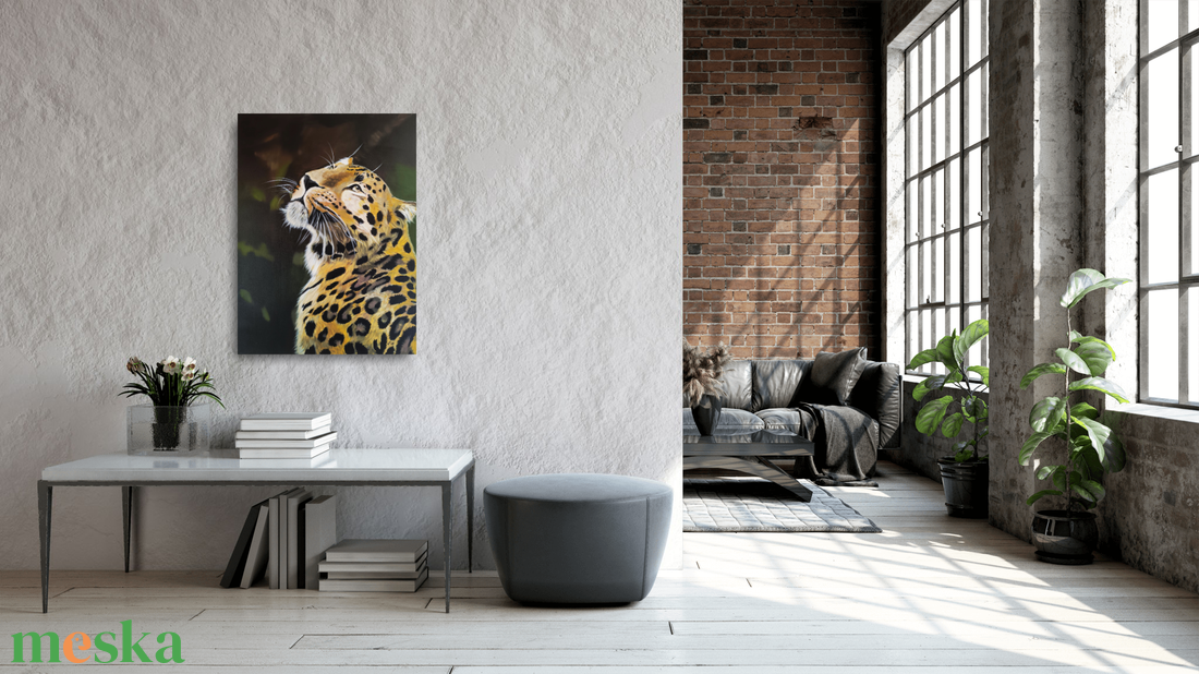 Leopárd festmény - művészet - festmény - olajfestmény - Meska.hu
