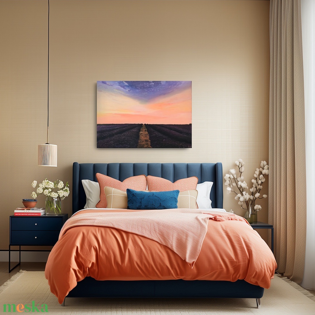 Levendulamező festmény - művészet - festmény - olajfestmény - Meska.hu