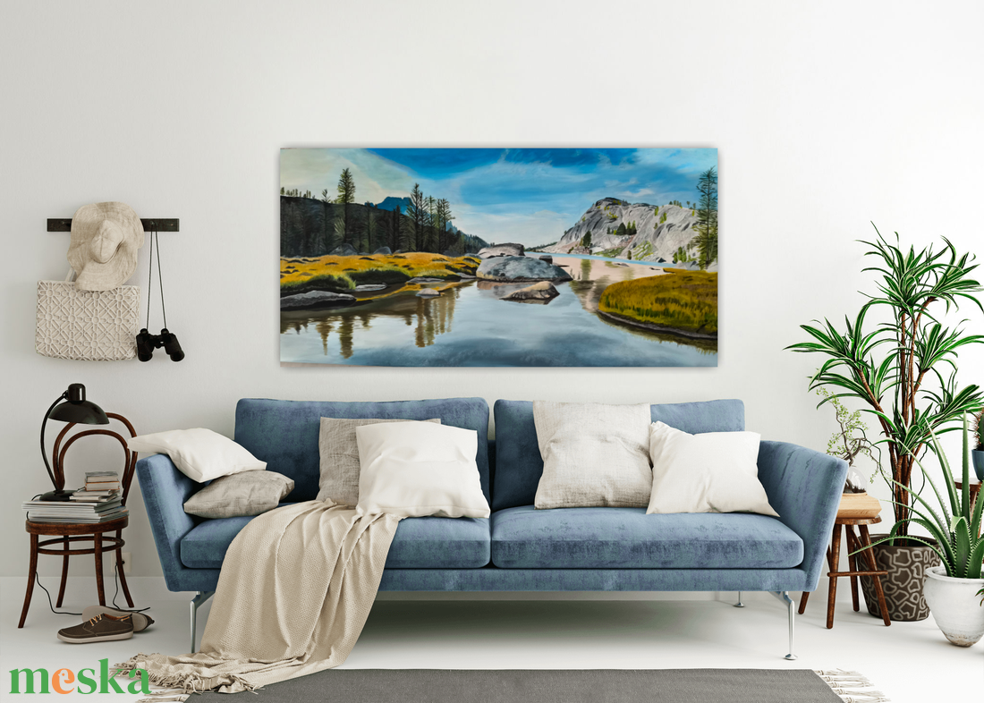 Tájkép festmény - művészet - festmény - festmény vegyes technika - Meska.hu