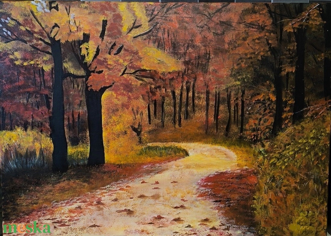 Őszi tájkép festmény - művészet - festmény - akril - Meska.hu