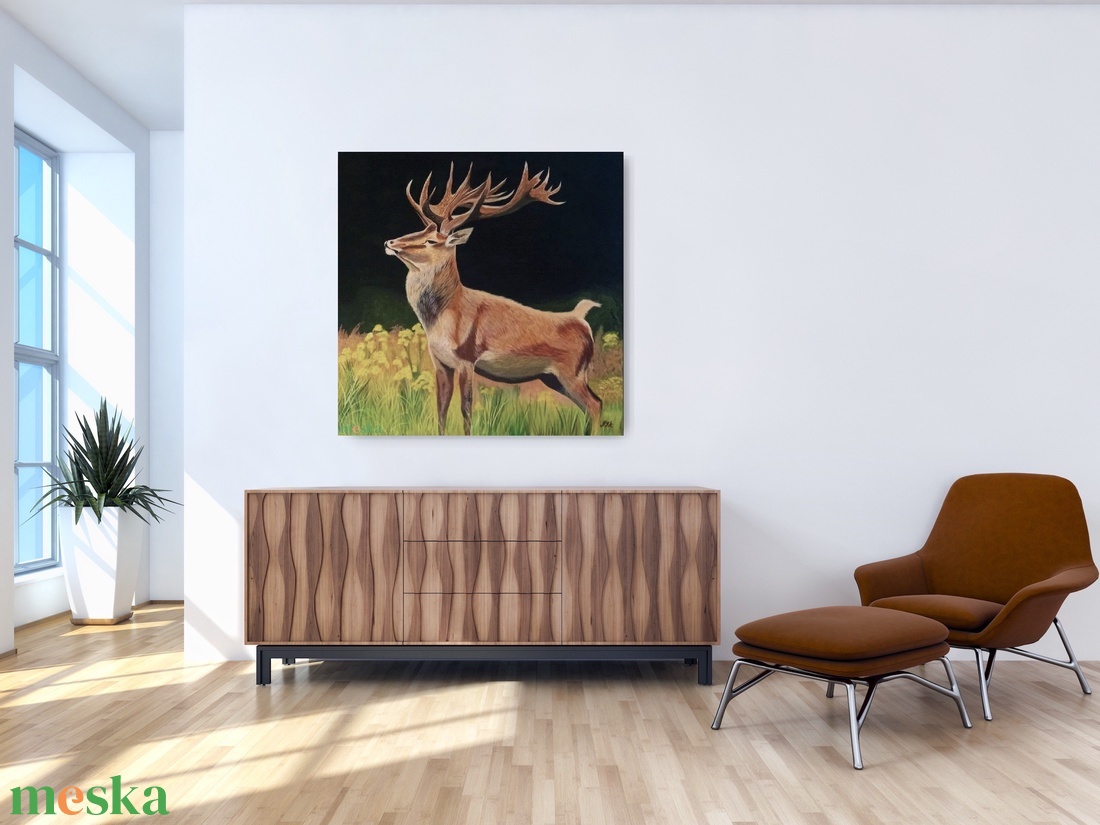 Szarvas festmény - művészet - festmény - festmény vegyes technika - Meska.hu