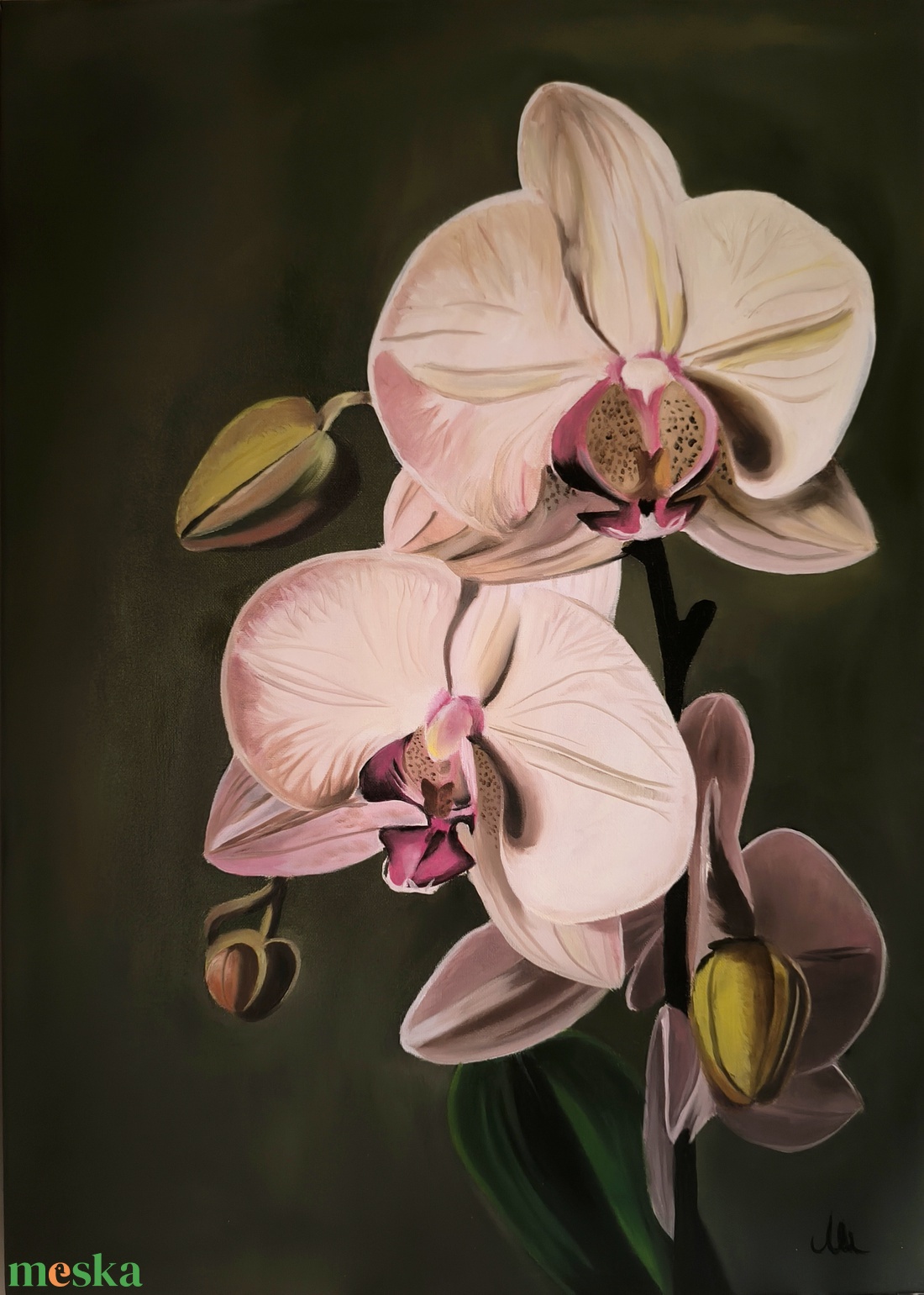 Lepke orchidea festmény - művészet - festmény - olajfestmény - Meska.hu