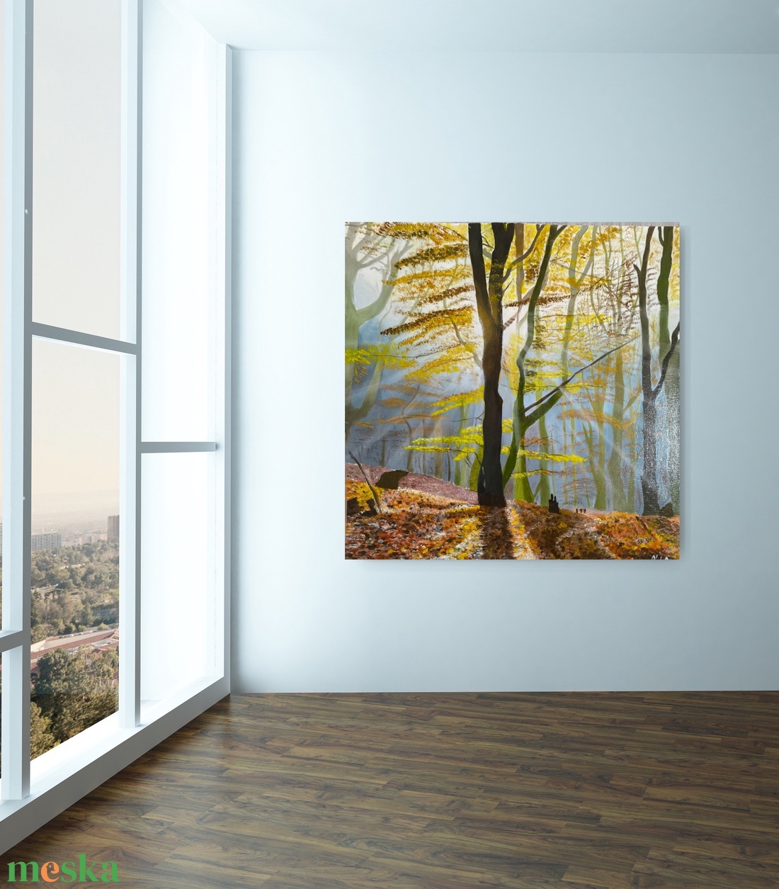 Aranyba hajló fények � Egyedi, kézzel festett őszi tájkép - művészet - festmény - olajfestmény - Meska.hu