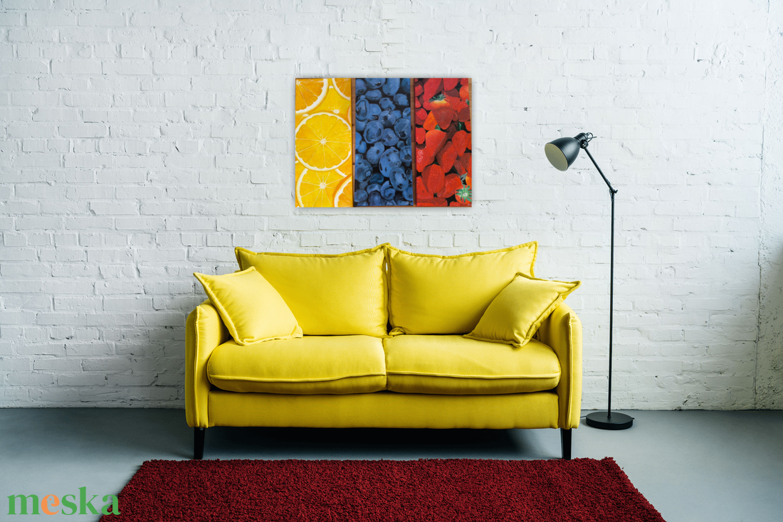 Vibráló Gyümölcsök � Egyedi, kézzel festett 3 részes olajfestmény sorozat - művészet - festmény - olajfestmény - Meska.hu