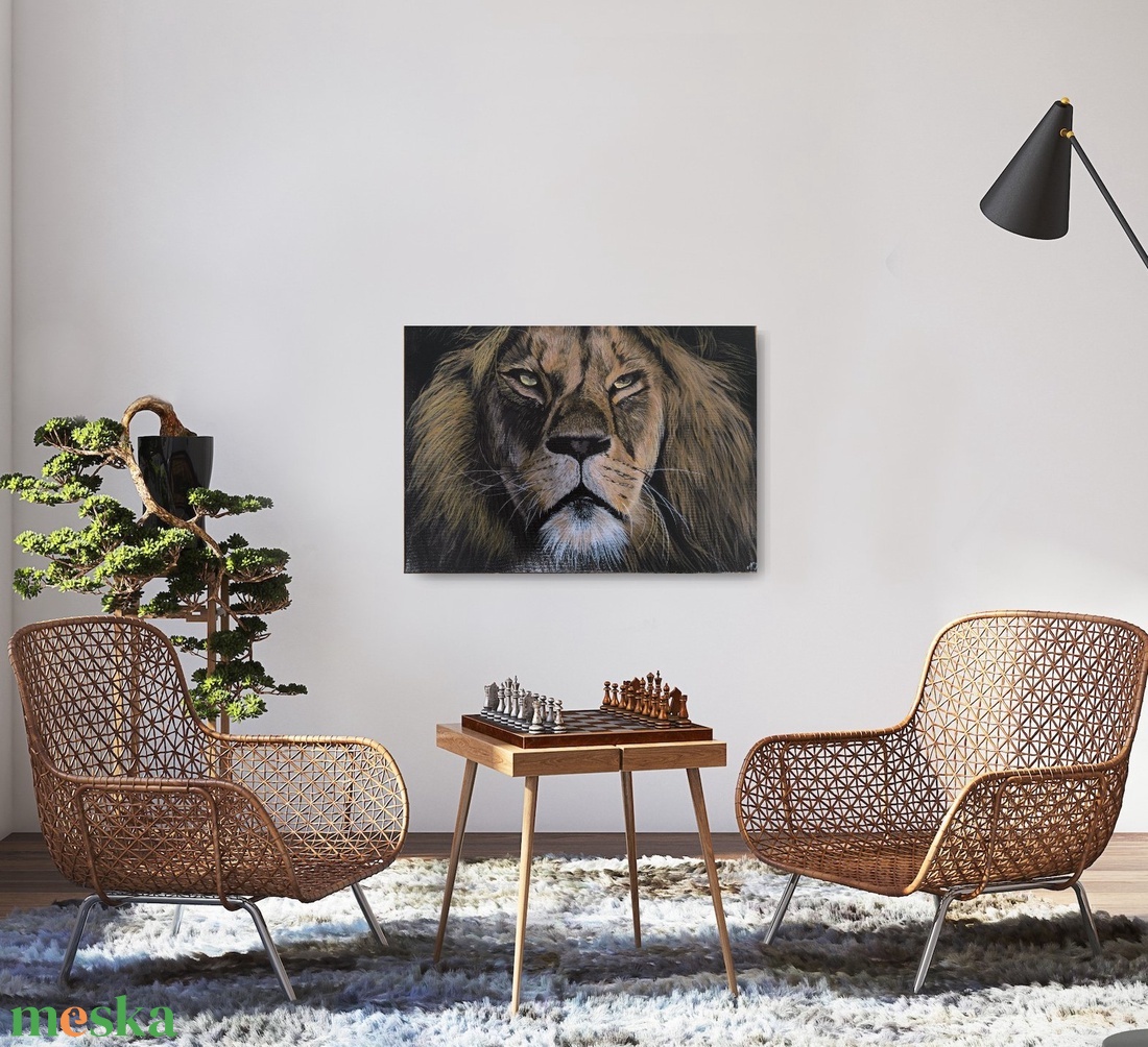 Az Állatok Királya � Egyedi, kézzel festett akril portré - művészet - festmény - akril - Meska.hu