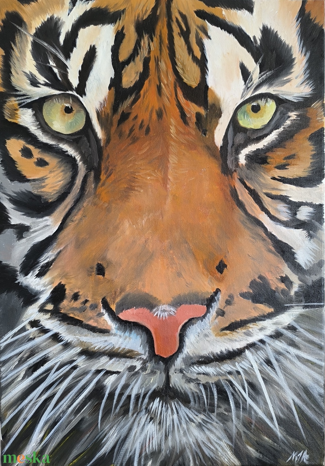 Az őserdő lelke � Exkluzív, kézzel festett tigris olajfestmény - művészet - festmény - olajfestmény - Meska.hu