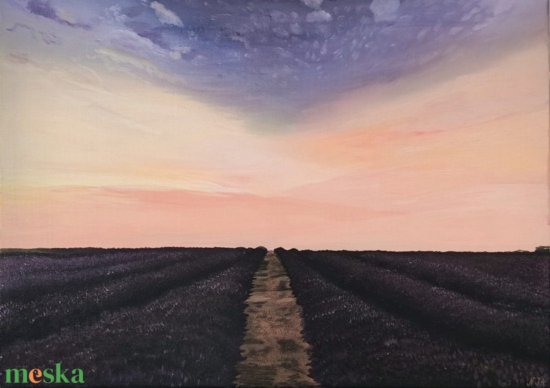 Lila alkonyat kapuja - Eredeti, kézzel készült olajfestmény - művészet - festmény - olajfestmény - Meska.hu