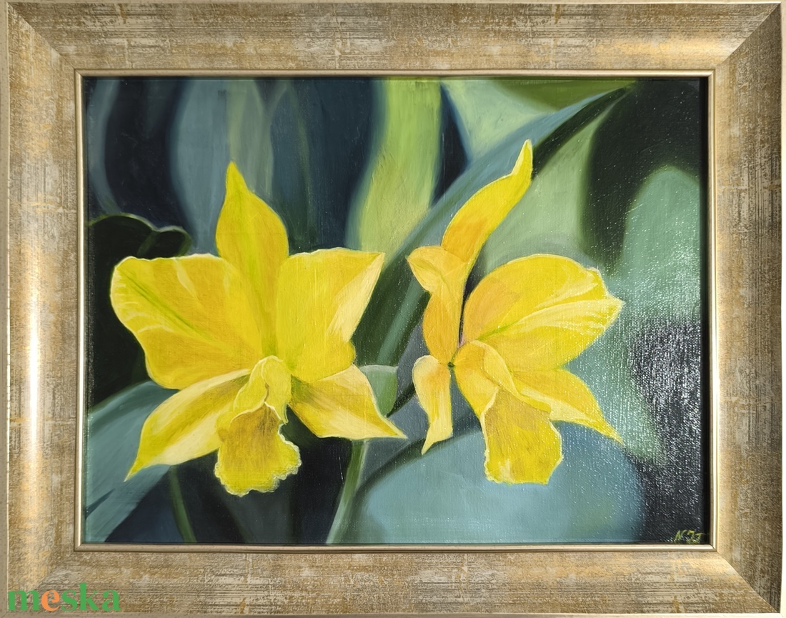 Sárga Nárciszok � Eredeti, keretezett olajfestmény - művészet - festmény - olajfestmény - Meska.hu