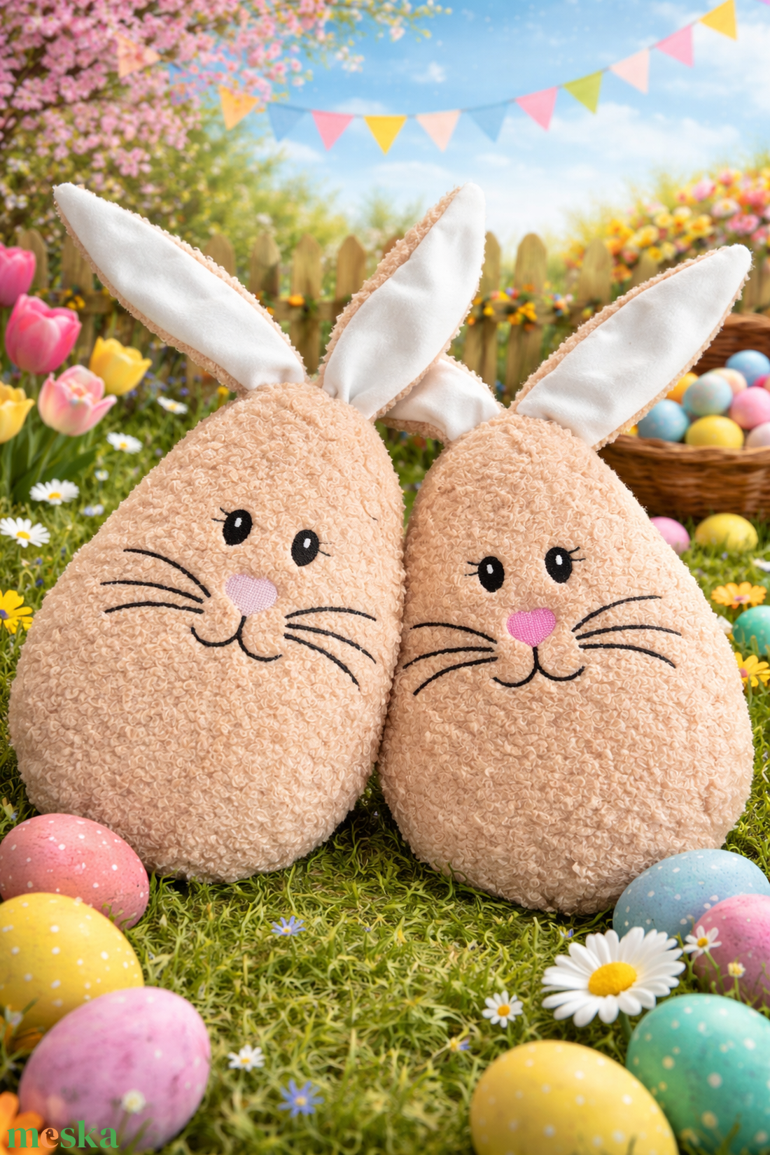 Húsvéti nyuszi párna  - ünnepi díszek, dekorációk - húsvéti díszek és dekorációk - húsvéti tojás, hímestojás - Meska.hu