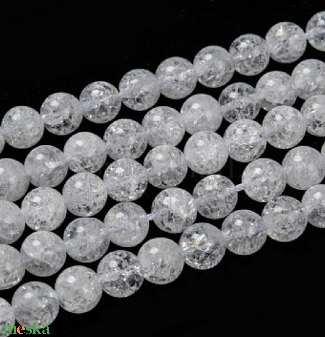 Hegyikristály gyöngy 4mm #2419 - gyöngy, ékszerkellék - féldrágakő - Meska.hu
