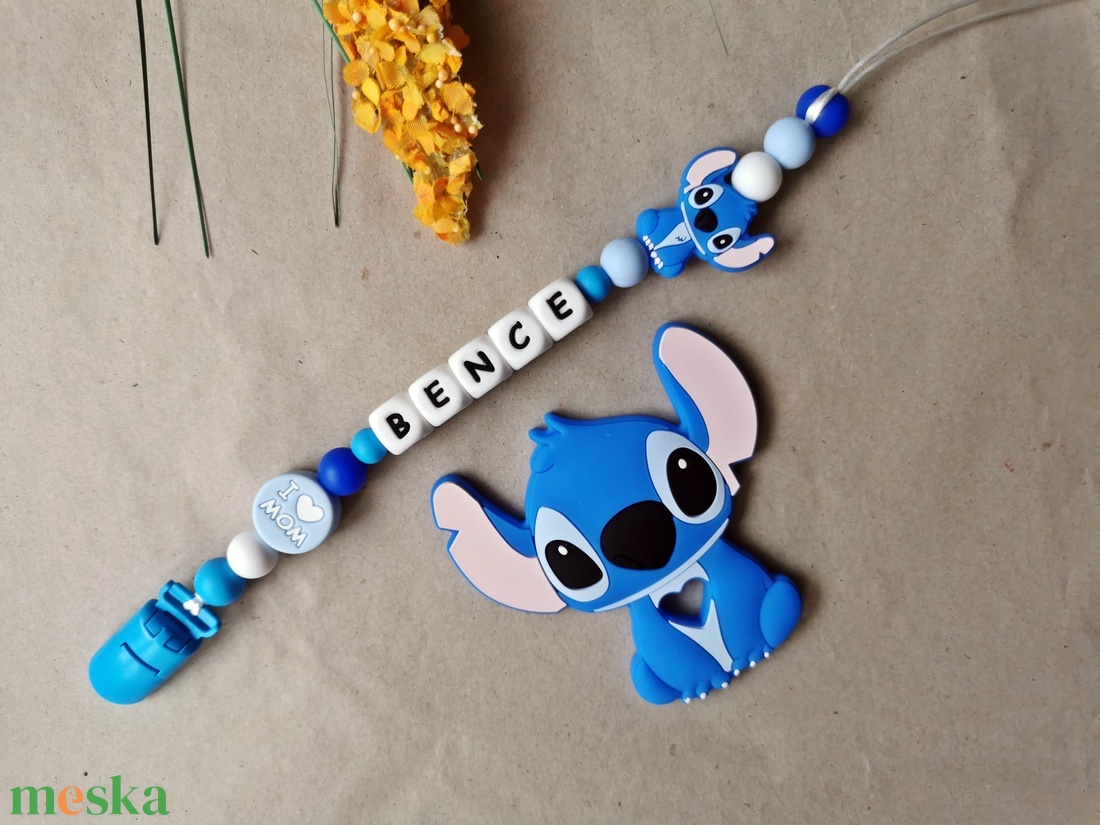 Rágcsalánc névvel - Stitch rágókával - játék & sport - 3 éves kor alattiaknak - rágóka - Meska.hu
