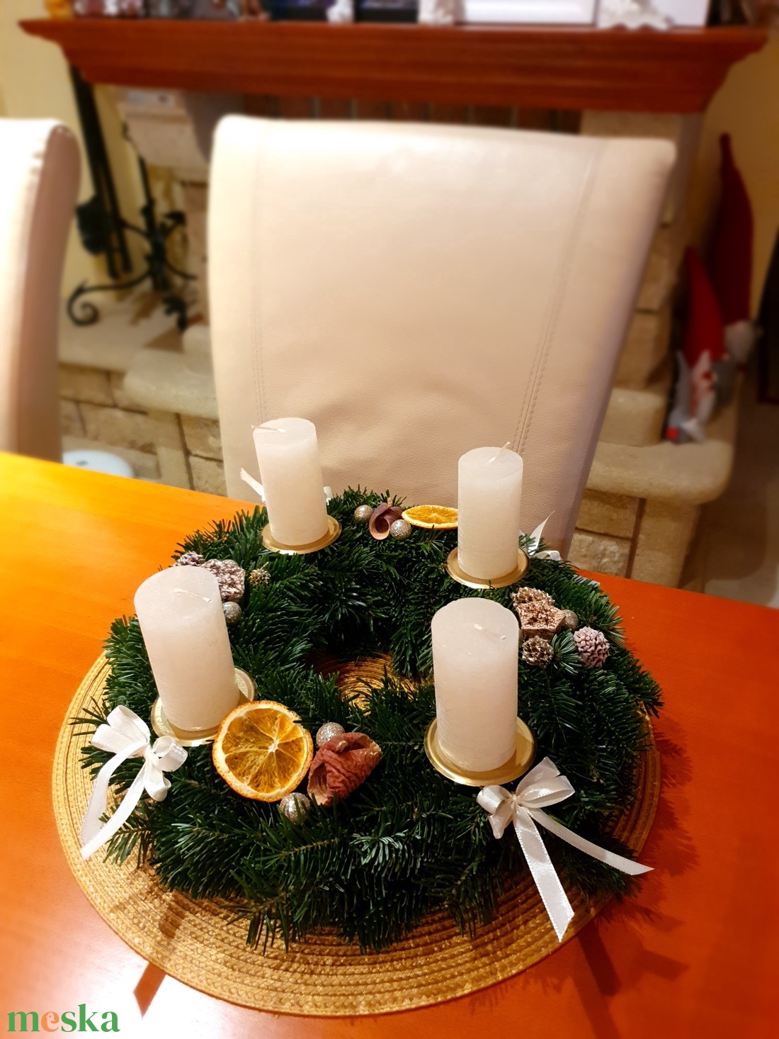 Élő fenyős adventi koszorú - karácsony - adventi díszek - adventi koszorú - Meska.hu