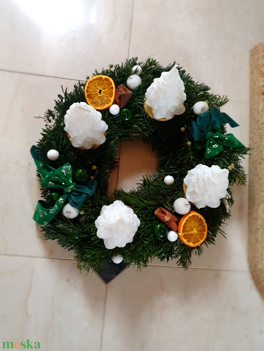 Akciós élő fenyős adventi koszorú - karácsony - adventi díszek - adventi koszorú - Meska.hu