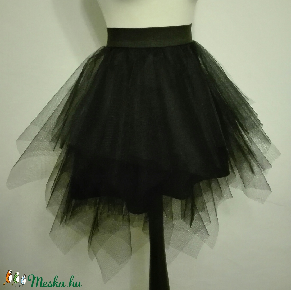 Fekete tüll szoknya  - esküvő - ruha - menyasszonyi ruha - Meska.hu