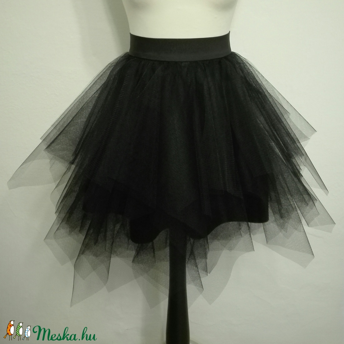 Fekete tüll szoknya  - esküvő - ruha - menyasszonyi ruha - Meska.hu