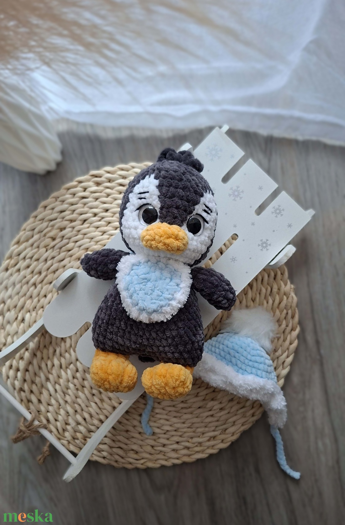 Horgolt pingvin- téli szettben - játék & sport - plüssállat & játékfigura - más figura - Meska.hu