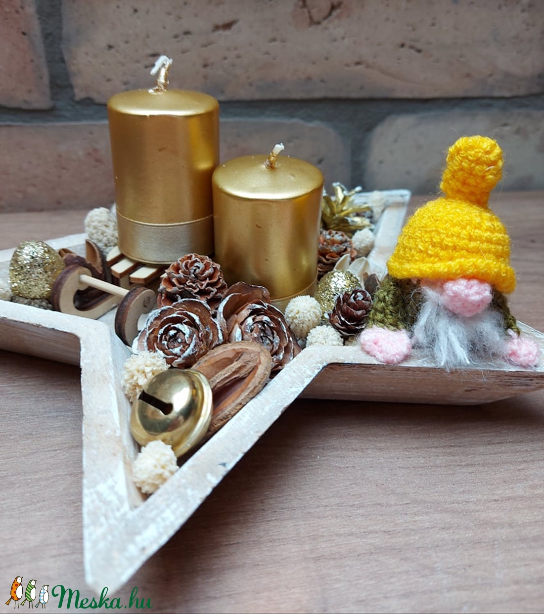 Manócska karácsonyi asztal dísz  - karácsony - karácsonyi lakásdekoráció - ünnepi asztaldekoráció - Meska.hu