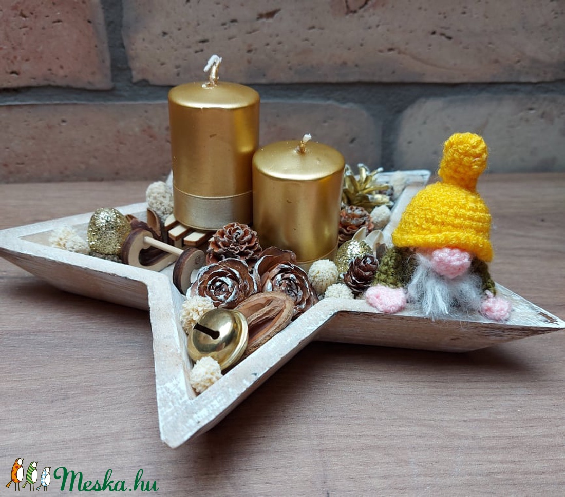 Manócska karácsonyi asztal dísz  - karácsony - karácsonyi lakásdekoráció - ünnepi asztaldekoráció - Meska.hu
