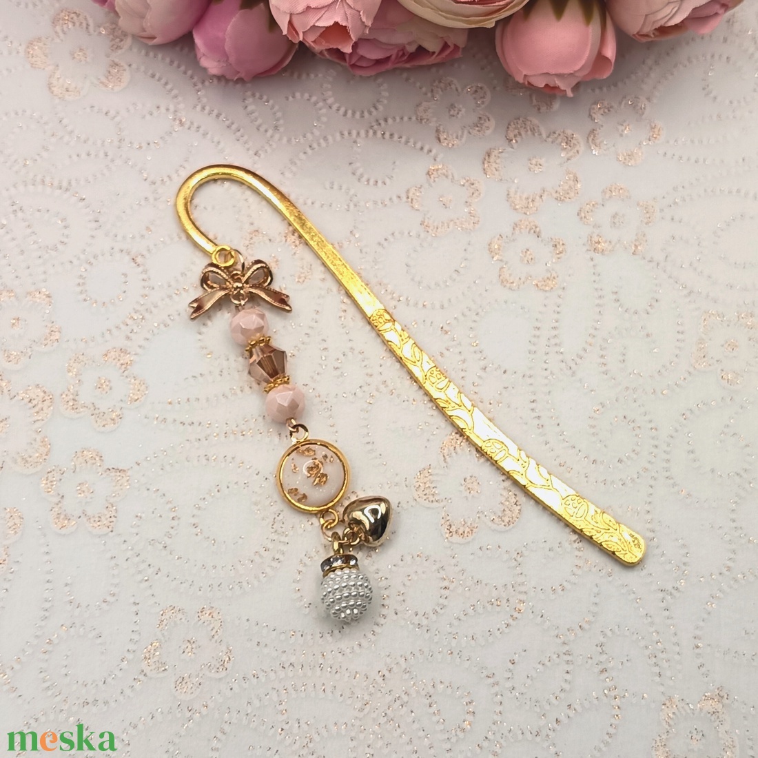 Arany könyvjelző � fehér/arany lencsével - könyv & zene - könyvjelző - Meska.hu