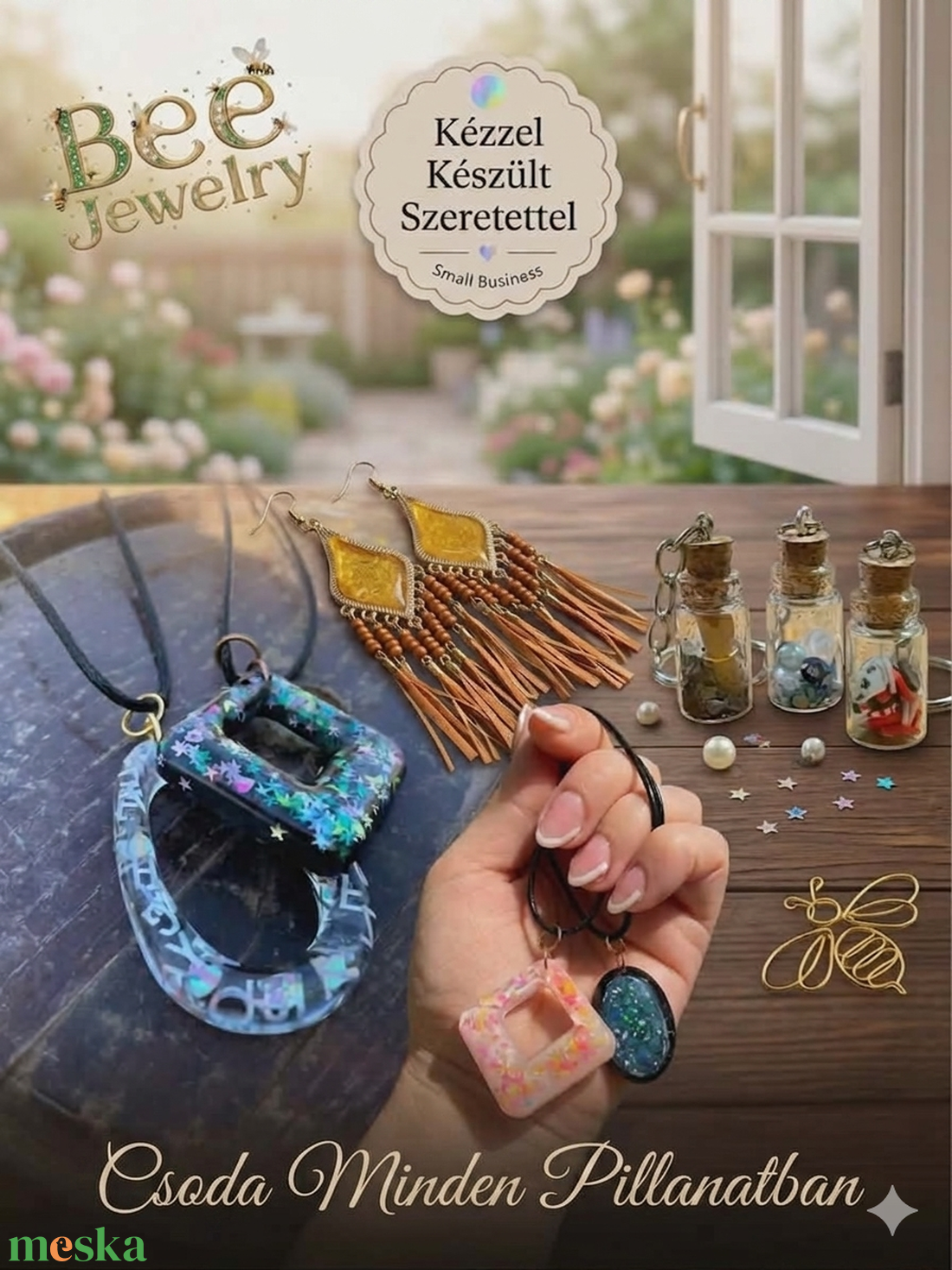 Bee Jewelry � Szerencse-kanál: Kézműves Mini Üvegcse és Ékszer Scoop - táska & tok - kulcstartó & táskadísz - kulcstartó - Meska.hu