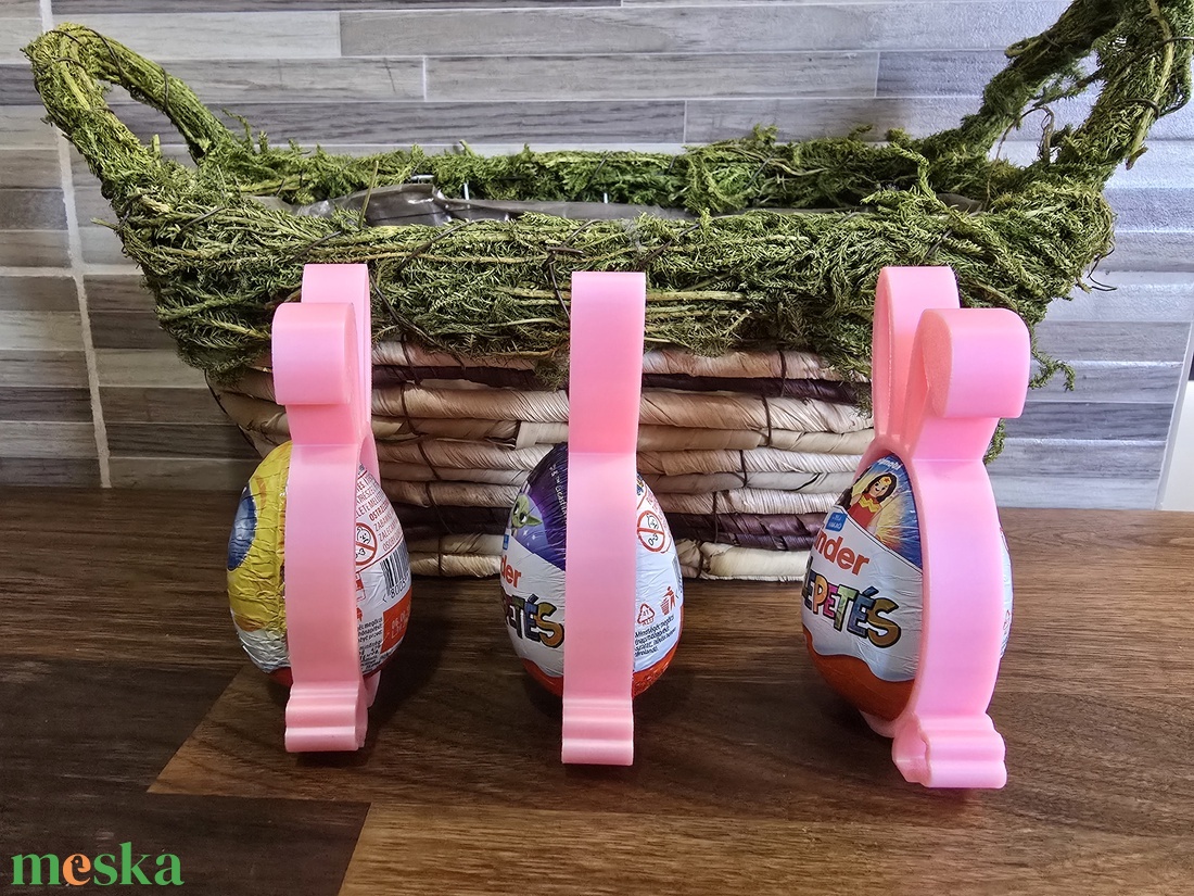 Kinder tojás tartó nyuszi - ünnepi díszek, dekorációk - húsvéti díszek és dekorációk - húsvéti tojástartó - Meska.hu