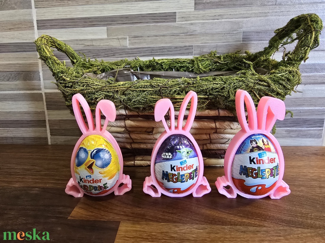 Kinder tojás tartó nyuszi - ünnepi díszek, dekorációk - húsvéti díszek és dekorációk - húsvéti tojástartó - Meska.hu