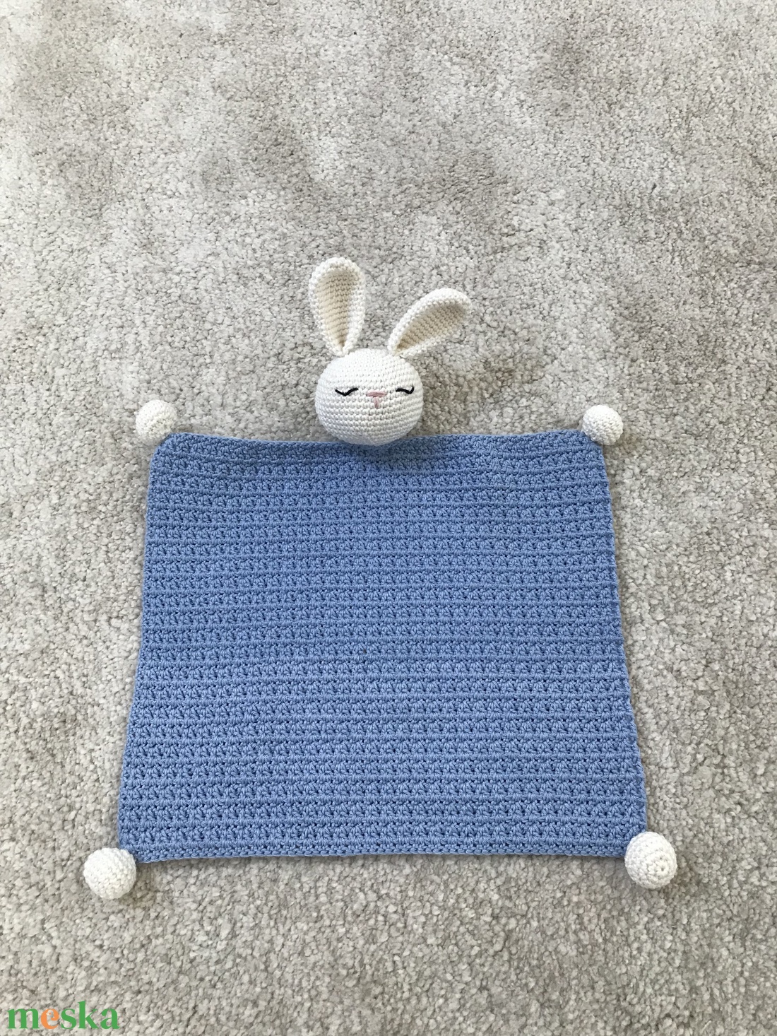 horgolt nyuszis szundikendő - játék & sport - 3 éves kor alattiaknak - alvóka & rongyi - Meska.hu