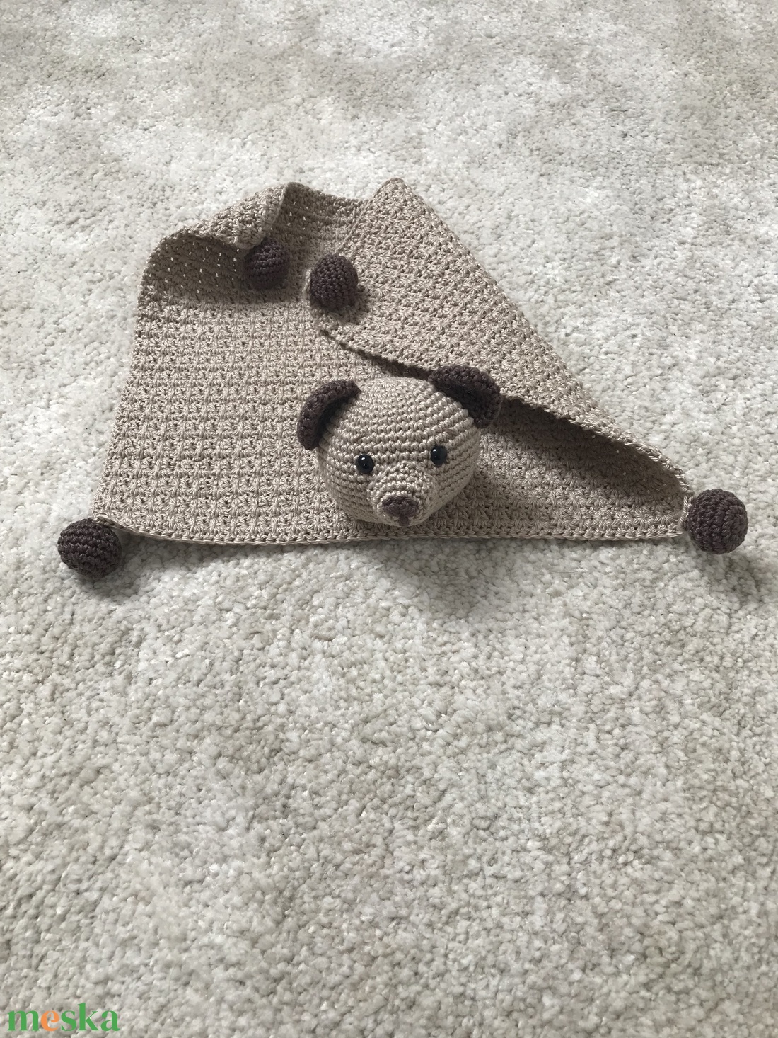 horgolt macis szundikendő - játék & sport - 3 éves kor alattiaknak - alvóka & rongyi - Meska.hu