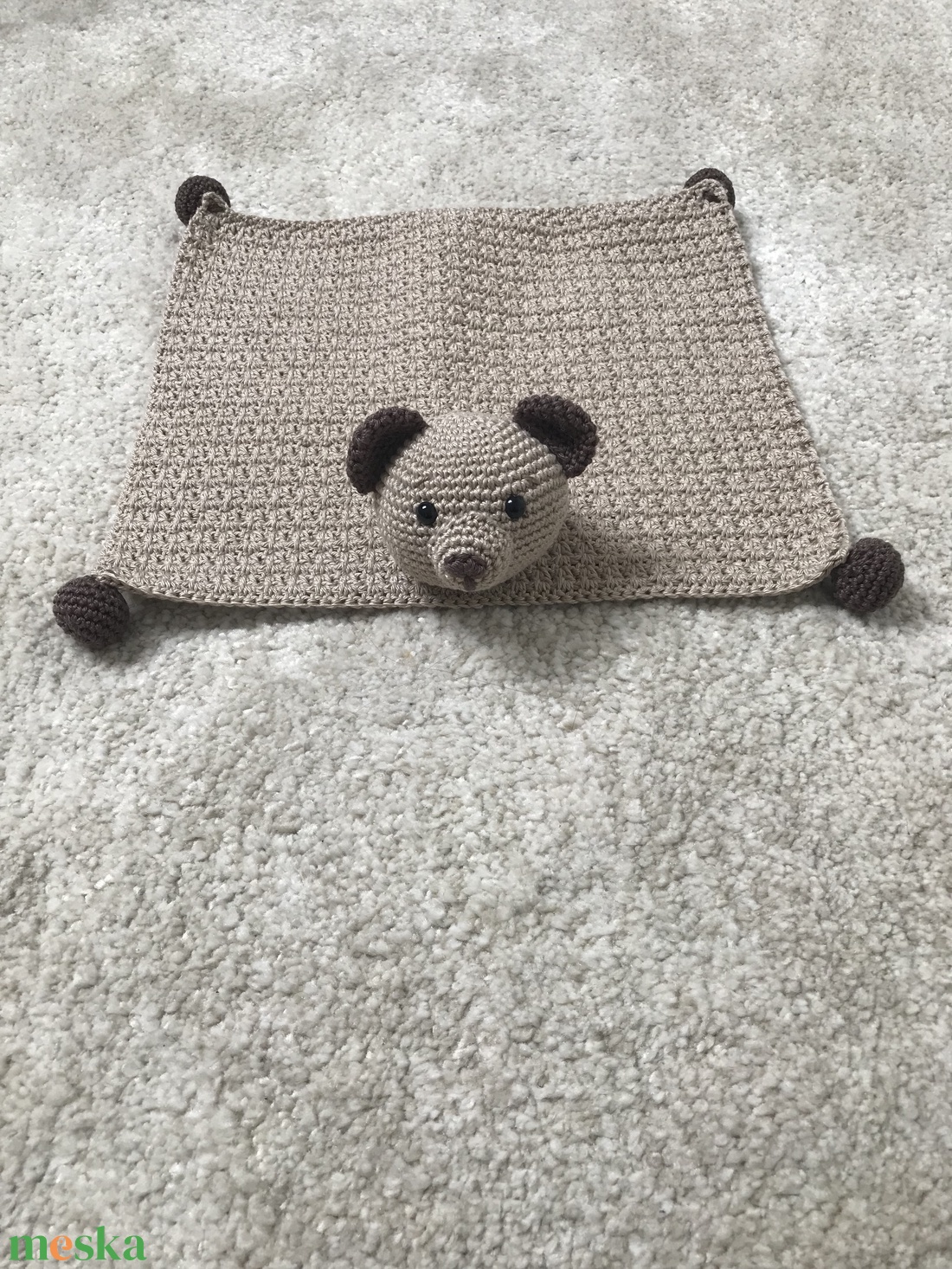 horgolt macis szundikendő - játék & sport - 3 éves kor alattiaknak - alvóka & rongyi - Meska.hu