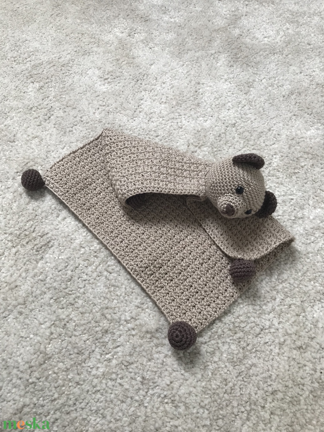 horgolt macis szundikendő - játék & sport - 3 éves kor alattiaknak - alvóka & rongyi - Meska.hu